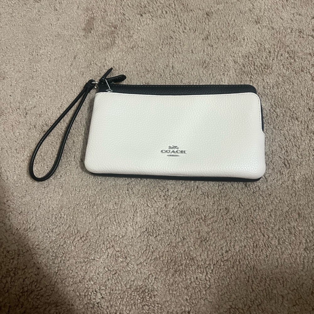 Coach Black and White Wristlet